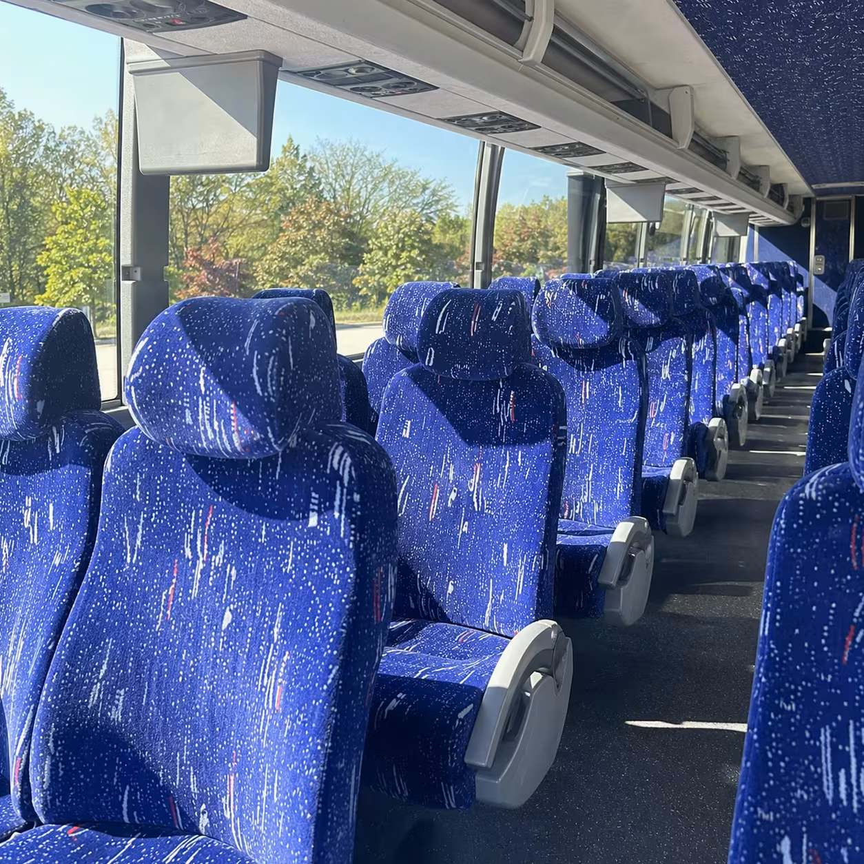 brockton charter bus rental interior